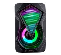 No Fear Ensemble de Haut-parleurs 2 Pièces Lumineux Port USB Bluetooth/Aux Noir