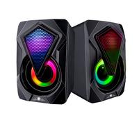 No Fear Ensemble de Haut-parleurs 2 Pièces Lumineux Port USB Bluetooth/Aux Noir