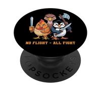 No Flight - All Fight Fun Bird Psychology Joke PopSockets PopGrip Adhésif