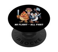 No Flight - All Fight Fun Bird Psychology Joke PopSockets PopGrip Adhésif