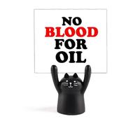 No for Oil Love and Peworld Support pour mémo Motif chat Noir
