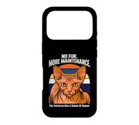 No Fur More Maintenance Universe Sense of Humour Sphynx Cat Coque pour iPhone 17 Pro