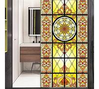 No Glue Window Film Privacy Classic Pattern Decorative Frosted Glass Door Window Decals Window Sticker 110Z 50x150cm(19.7"x59")