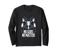 No Gods No Masters! Baphomet Pentagramme athée Manche Longue