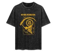 No Gods No Masters Baphomet Tarot Death Satan Unisex T-Shirt Black Mens Top Tee S