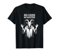 No Gods No Masters Occult Baphomet Art Gothique T-Shirt Graphique avec Valeur