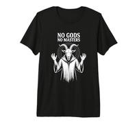 No Gods No Masters Occult Baphomet Art Gothique T-Shirt Haut de Gamme