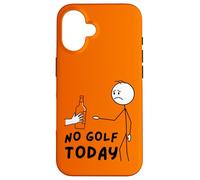 No Golf Today Funny Sad Stickman Golfer Golfers Coque pour iPhone 16
