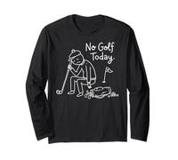 No Golf Today Funny Sad Stickman Golfer Golfers Manche Longue