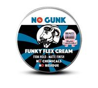 NO GUNK Crème Coiffante 100% Naturelle Pour Homme - Tenue Ferme - Effet Mat - Ingredients naturels et bio - Funky Flex Cream (Non parfumée, 50g)