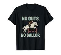 No Guts No Gallop Equestrian Horse Humour Varsity T-Shirt