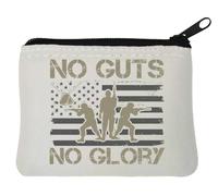 No Guts no Glory Porte-monnaie en néoprène Motif drapeau américain Blanc 10 x 11 cm