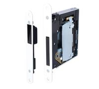 No-Ha Mini 937 S0 serrure magnétique avec verrouillage pour portes battantes, WC - plaque de verrouillage longue, couleur:blanc