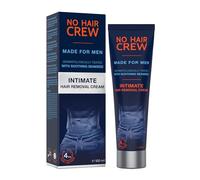 NO HAIR CREW Crème Dépilatoire Intime Homme 100 ml - Extra Douce pour Zones Sensibles - Aine, le Scrotum et les Fesses - Sans Coupures ni Boutons de Rasage