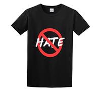 No Hate Zone Antihate No Discrimination Noirty Designs Transparent Mens T-Shirt Black Graphic Unisex Tee Shirt S