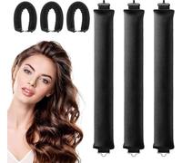 No Heat Curlers For All Hair Types,No Heat,Soft Roller For Sleeping,Night Curls (Black)