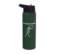 No Huzz Today Figurine adhésive Greetings Huzz Silly Gen Z Meme Stainless Steel Insulated Water Bottle
