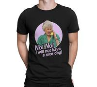 No I Will Not Have a Nice Day! Men's T Shirts American Actor Bea Arthur Fashion Tees T-Shirt Black XL