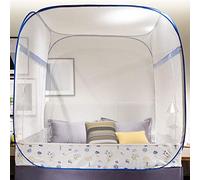 No installation of mosquito nets,* 1.5m 1.8m bed dormitory, 1.2 pattern nets , 180 * 200cm full bottom-No installation mosquito net-Clover Blue_120 * 200cm full bottom