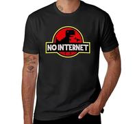 No Internet T-Shirt Mens Black L