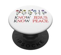 No Jesus No Peace Christian Be Still & Know Jesus Know Peace PopSockets PopGrip Adhésif