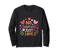 No Judgement Just Love Féminisme Fleurs Cœur Philippines Manche Longue