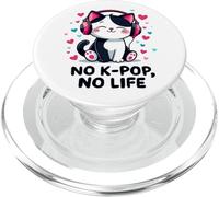 No K-pop No Life Doux Chat Musique Coréenne Corée Du Sud PopSockets PopGrip pour MagSafe