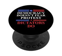No Kings America Democracy Doesn't Fear Protest Dictators Do PopSockets PopGrip Adhésif