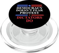 No Kings America Democracy Doesn't Fear Protest Dictators Do PopSockets PopGrip pour MagSafe