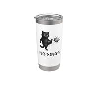 No Kings Black Cat Kick Crown Protect Democracy Protest Gobelet isotherme en acier inoxydable double paroi