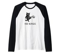 No Kings Black Cat Kick Crown Protect Democracy Protest Manche Raglan