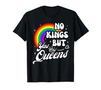 No Kings But Yas Queens Retro Rainbow LGBTQ Pride Equality T-Shirt