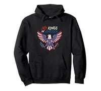 No Kings in America | Art Populaire Vintage Eagle Sweat à Capuche