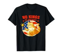 No Kings in America | Chat Politique Patriotique drôle T-Shirt
