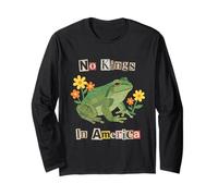 No Kings in America Collage Style Grenouille Manche Longue