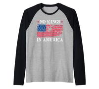 No Kings in America Drapeau américain Démocratie Manche Raglan