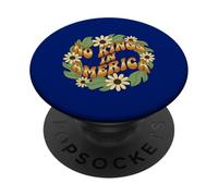 No Kings in America Floral Vintage Rétro des années 70 PopSockets PopGrip Adhésif
