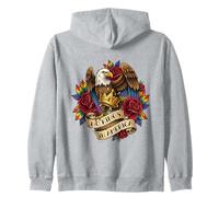 No Kings in America Patriotic Roses LGBTQ Eagle USA Sweat à Capuche
