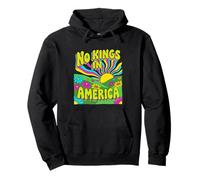 No Kings in America Psychédélique Rétro 60s Hippie Soleil Sweat à Capuche