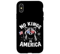 NO Kings in America Raccoon Drapeau américain Coque pour iPhone X/XS