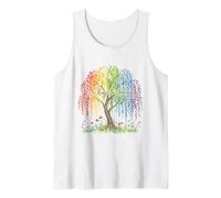No Kings in America Rainbow Aquarelle Tree Art LGBTQ Débardeur