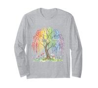 No Kings in America Rainbow Aquarelle Tree Art LGBTQ Manche Longue
