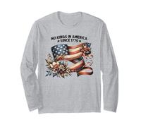 No Kings in America Since 1776 Drapeau No Kings Day Homme Femme Manche Longue
