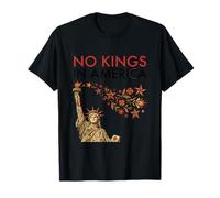 No Kings in America Statue de la Liberté Art Floral Botanique T-Shirt