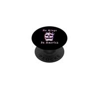 No Kings in American Retro Glitch Style Graphic Political PopSockets PopGrip Adhésif