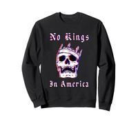 No Kings In American Retro Glitch Style Graphic Political Sweatshirt