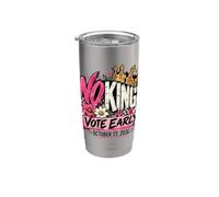 No Kings Octobre 2026 Protest Vote de mi-mandats Floral Féministe Gobelet isotherme en acier inoxydable double paroi