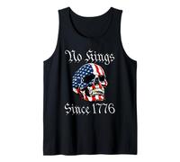 No Kings Since 1776 4th American Flag USA Freedom Skull Débardeur