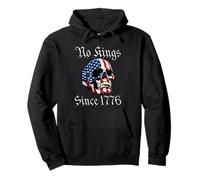 No Kings Since 1776 4th American Flag USA Freedom Skull Sweat à Capuche