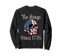 No Kings Since 1776 4th American Flag USA Freedom Skull Sweatshirt